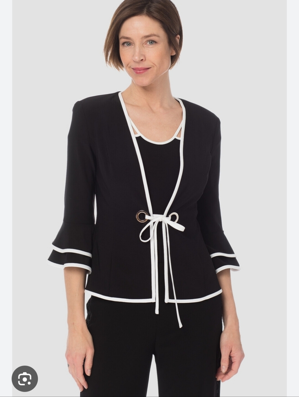 Joseph Ribkoff Black Jacket with White Piping